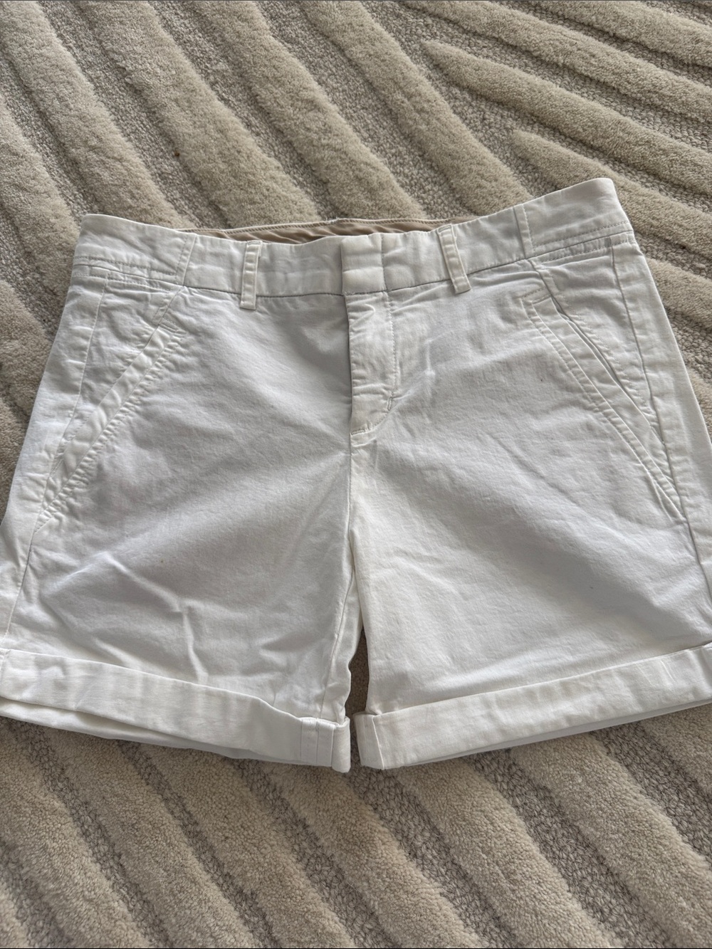 Vince White Cuffed Bermuda Shorts